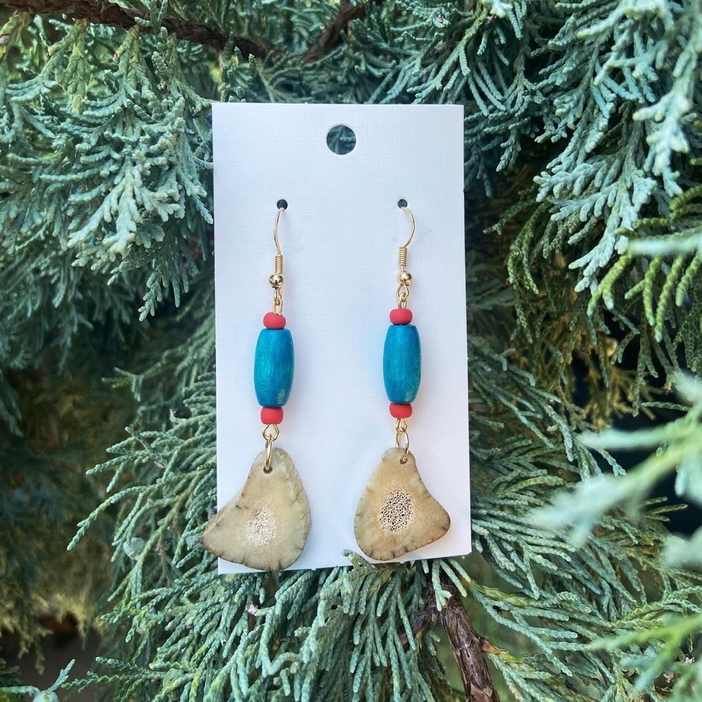 NEW & HANDMADE - Deer Antler & Beaded Earings! - Handmade